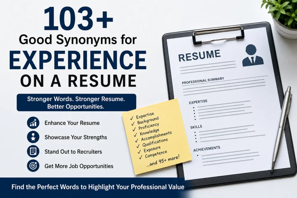 103+ Good Synonyms for Experience on a Resume