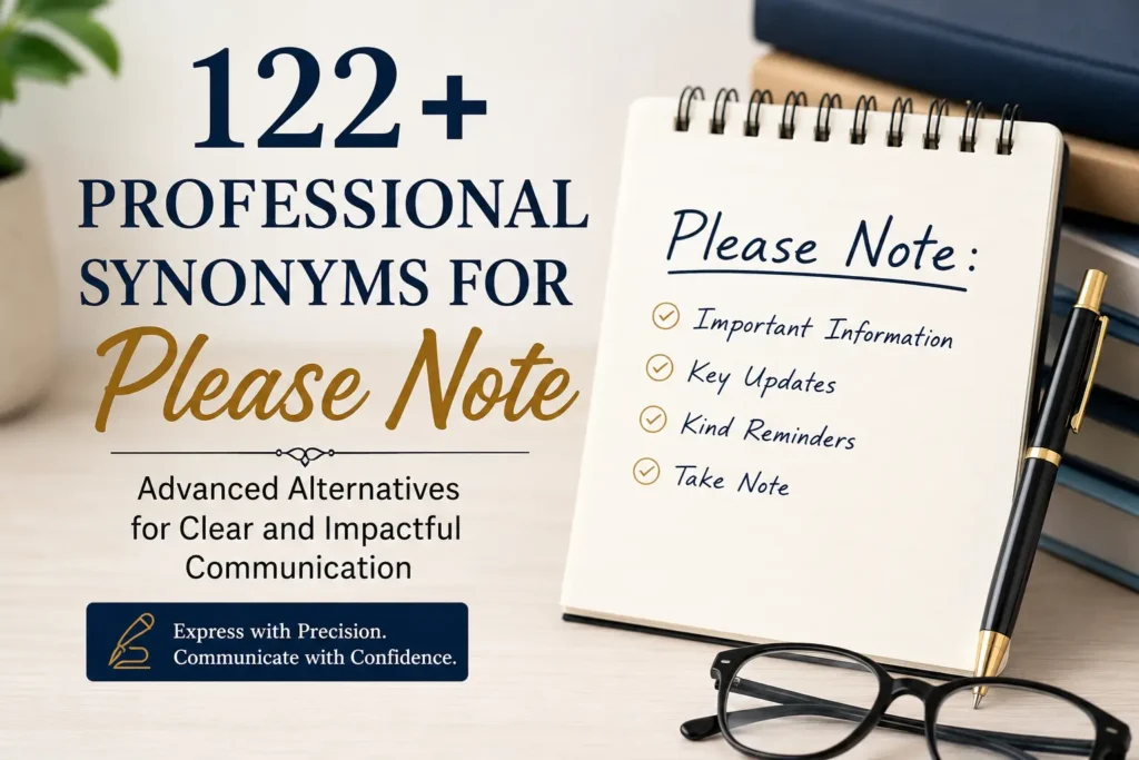 122+ Professional Synonyms for Please Note