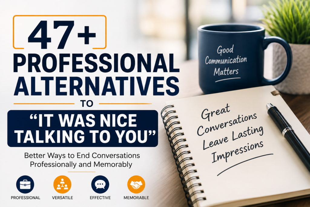 professional alternatives to it was nice talking to you