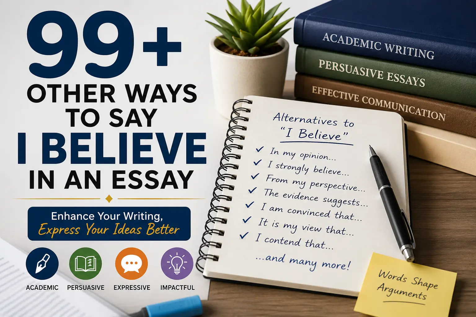 99+ Other Ways to Say I Believe in an Essay