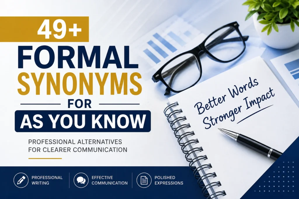 formal synonyms for as you know