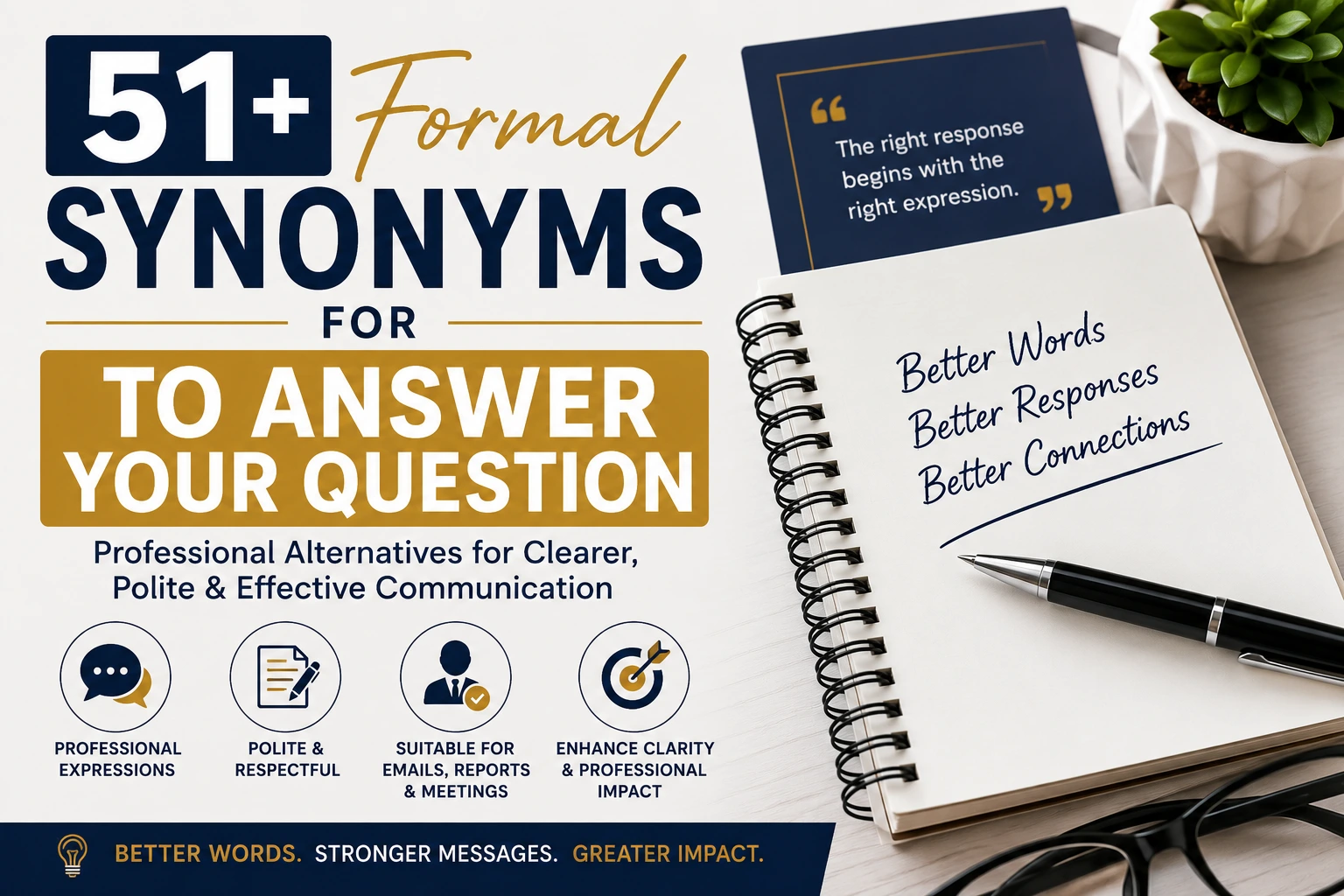formal synonyms for to answer your question