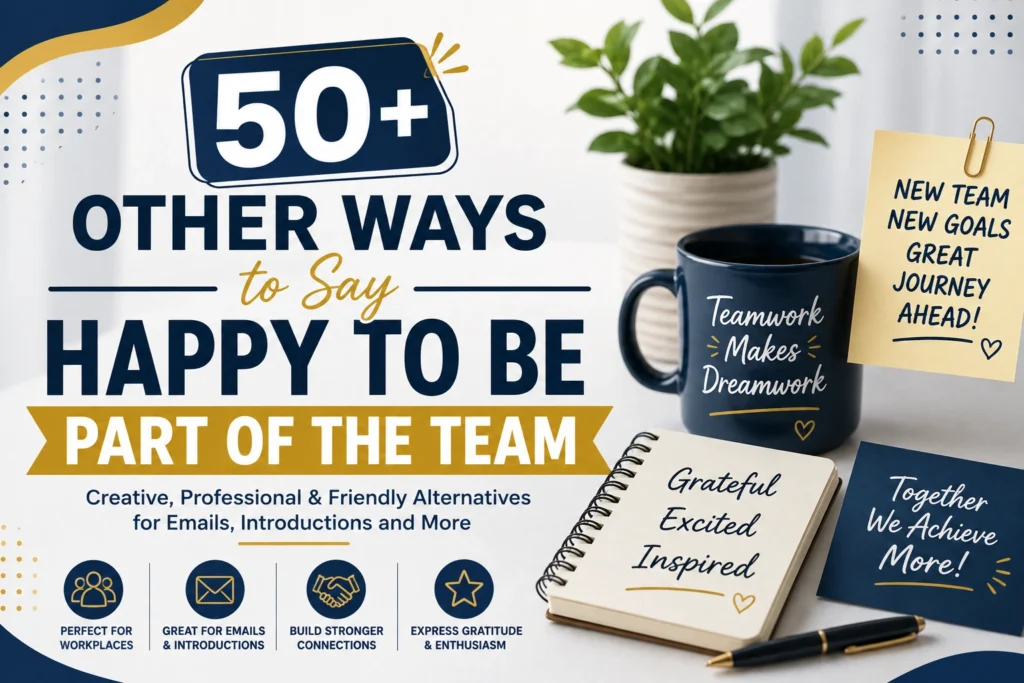 other ways to say happy to be part of the team