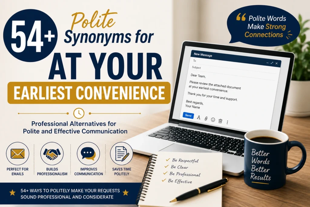 polite synonyms for at your earliest convenience