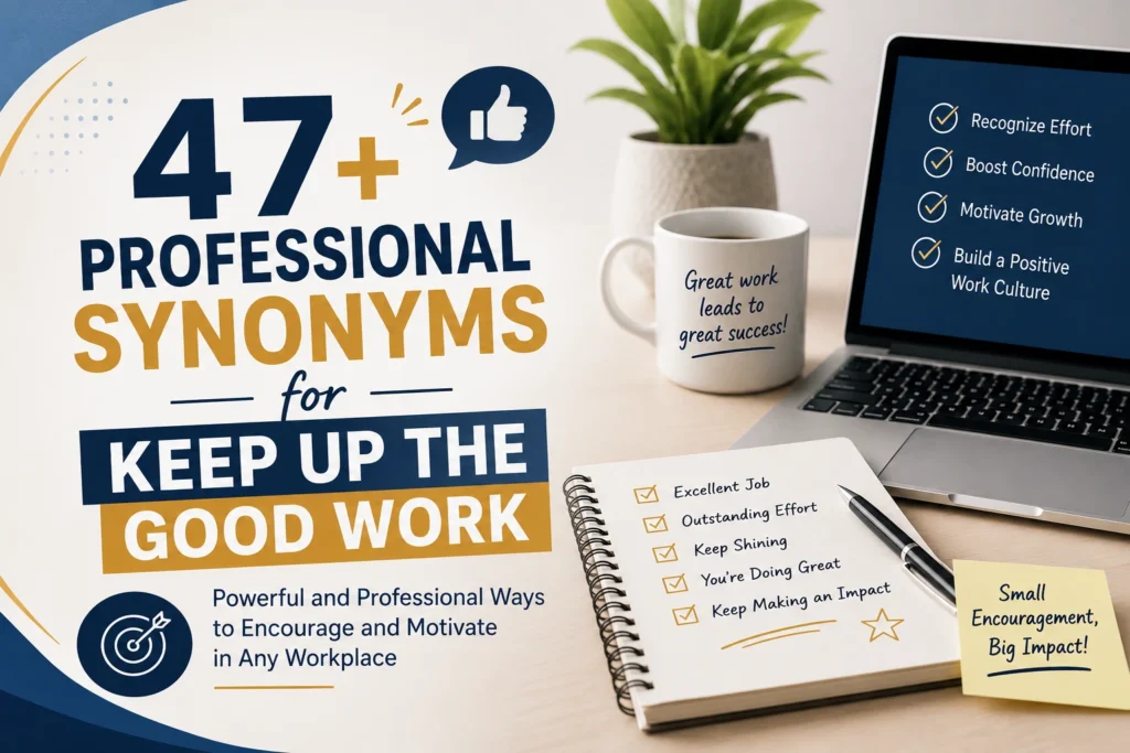 professional synonyms for keep up the good work