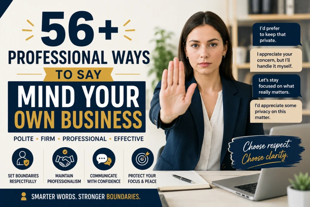 professional ways to say mind your own business