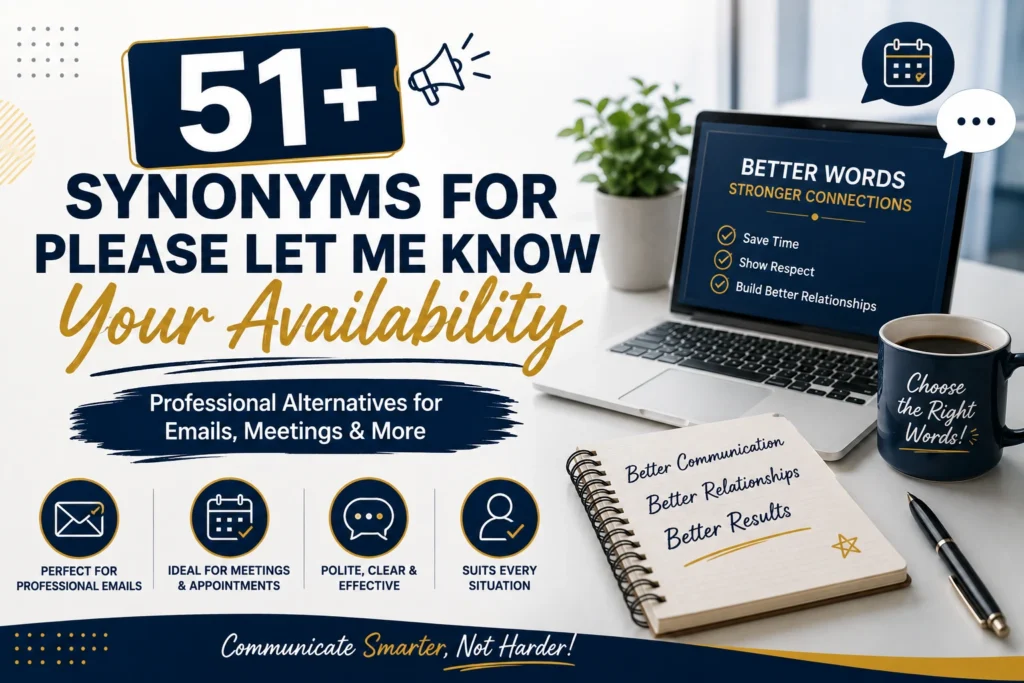 synonyms for please let me know your availability